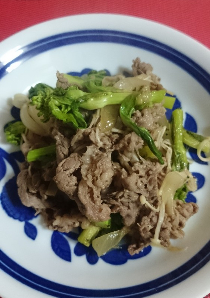 菜の花の焼肉炒め-レシピのメイン写真
