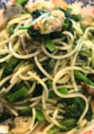 生海苔風味 浅利と菜の花で和のパスタ-レシピのメイン写真