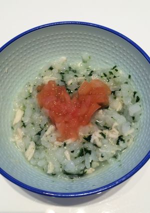 離乳食中期☆ほうれん草トマトささみのお粥-レシピのメイン写真