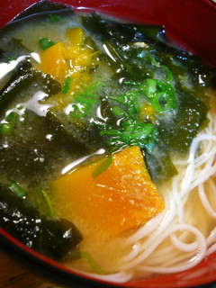 素麺とかぼちゃのお味噌汁-レシピのメイン写真
