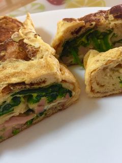 ほうれん草&ハム入り卵焼き-レシピのメイン写真