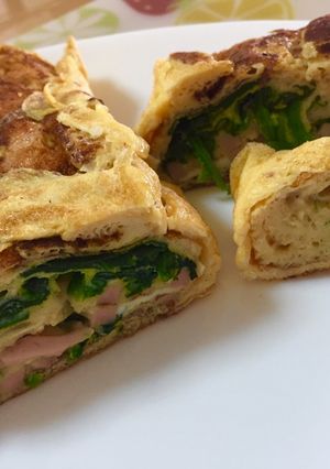 ほうれん草＆ハム入り卵焼き-レシピのメイン写真