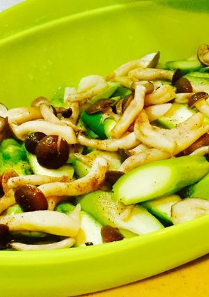 旨い♡レンチン♡アスパラとキノコの蒸し物-レシピのメイン写真