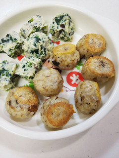 サバおにぎりと卵焼き 手づかみ離乳食-レシピのメイン写真