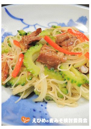 麦みそでおいしい鶏ちゃんぷる素麺-レシピのメイン写真