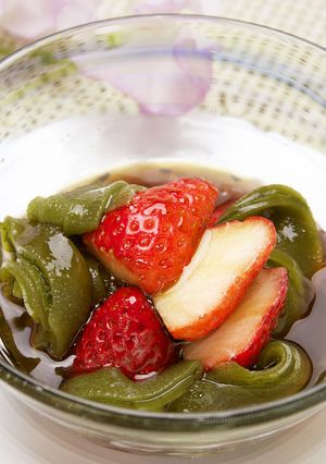 いちご × 抹茶 くずきり-レシピのメイン写真