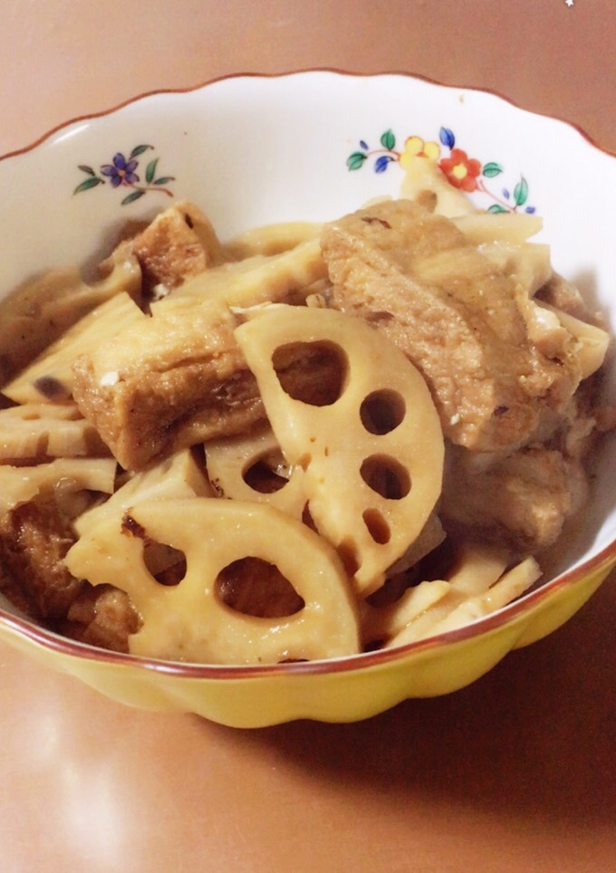 れんこんと厚揚げの煮物-レシピのメイン写真