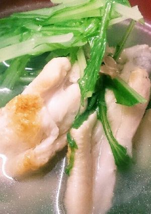 水菜と鳥手羽中の簡単サムゲタン風スープ-レシピのメイン写真