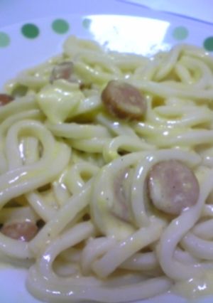 うどんdeとろ～りチーズカルボナーラ！-レシピのメイン写真