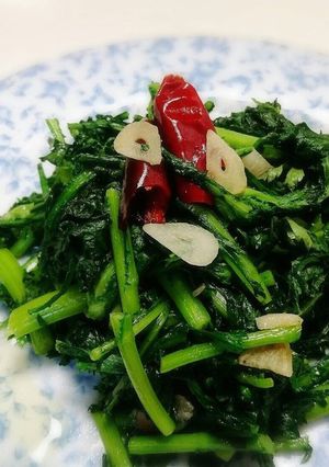 春菊のペペロンチーノ風炒め♪-レシピのメイン写真