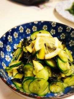 サッパリ!胡瓜とワカメのレモン酢の物☆-レシピのメイン写真