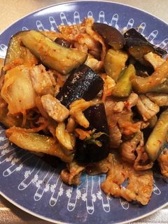 ナスと豚肉の味噌キムチ炒め-レシピのメイン写真