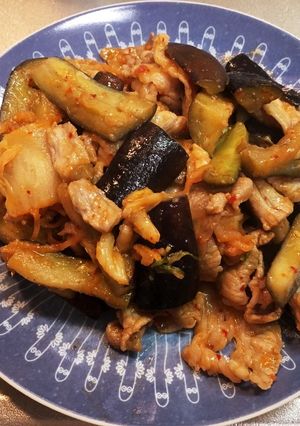 ナスと豚肉の味噌キムチ炒め-レシピのメイン写真
