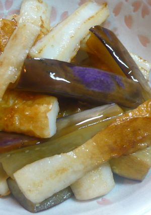 お弁当に♪ちくわとなすのバタポン炒め♥-レシピのメイン写真