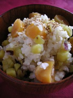 混ぜるだけ●薩摩芋と栗の混ぜご飯●冷ご飯-レシピのメイン写真
