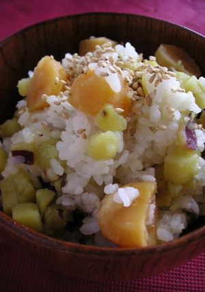 混ぜるだけ●薩摩芋と栗の混ぜご飯●冷ご飯-レシピのメイン写真