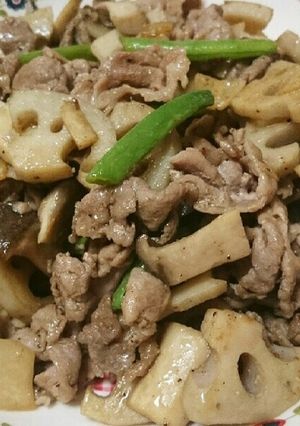 豚肉と蓮根、エリンギのオイスター炒め-レシピのメイン写真