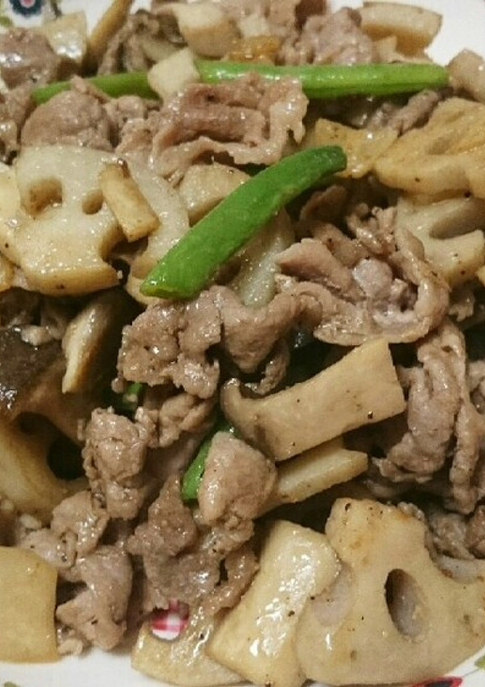 豚肉と蓮根、エリンギのオイスター炒め-レシピのメイン写真