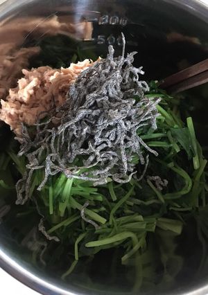 三つ葉のツナ塩昆布和え-レシピのメイン写真