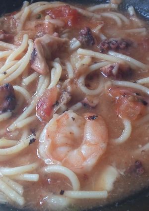 ピリ辛７つの海のスープスパゲッティ-レシピのメイン写真