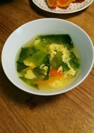 チンゲン菜、卵、-レシピのメイン写真