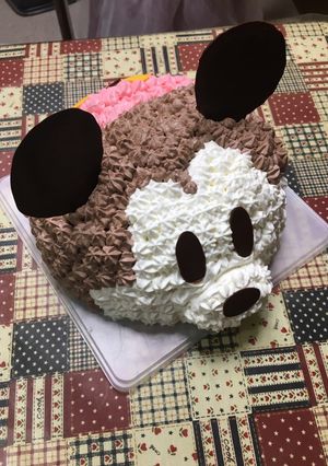 ミッキーの立体（ドーム）ケーキ覚書-レシピのメイン写真