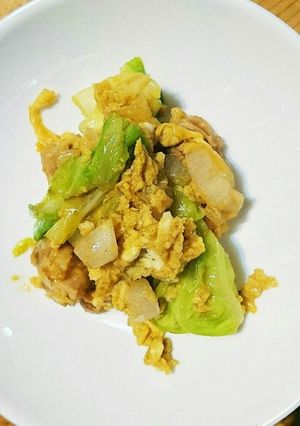 焼肉のタレで★鶏肉とキャベツの卵とじ炒め-レシピのメイン写真