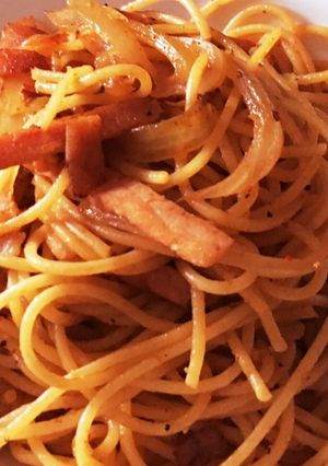 残ったキムチ鍋の素で簡単ピリ辛パスタ-レシピのメイン写真