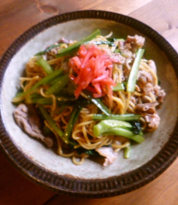 小松菜の上海風焼きそば♪-レシピのメイン写真