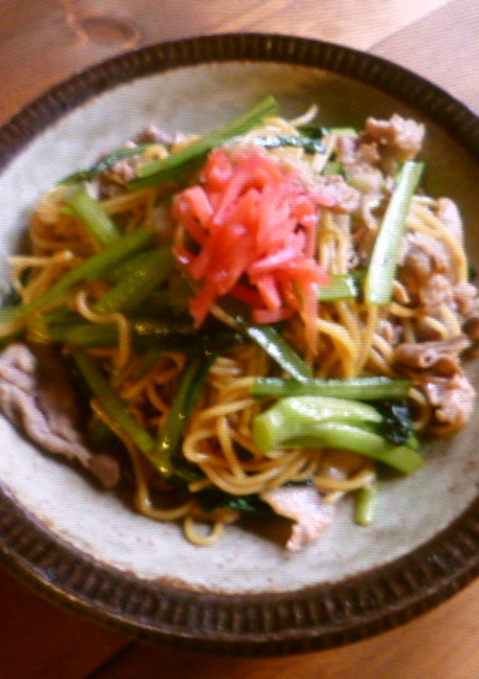 小松菜の上海風焼きそば♪-レシピのメイン写真