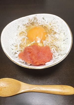オリーブオイル♬明太子しらす卵かけごはん-レシピのメイン写真