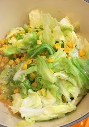 #春キャベツとコーンのさっと煮-レシピのメイン写真