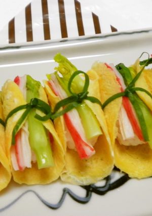 菜の花と桜えびのお寿司　オムレット仕立て-レシピのメイン写真