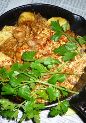 イシスキで若鶏のもも肉とえのきの味噌炒め-レシピのメイン写真