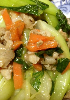 チンゲン菜と豚肉の中華炒め-レシピのメイン写真