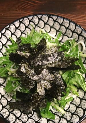 水菜としらすで☆海苔サラダ-レシピのメイン写真
