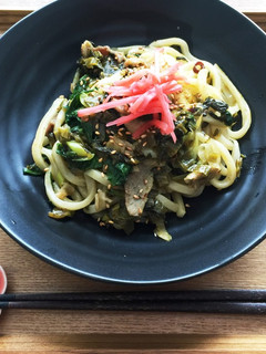 【高菜大量消費】高菜と豚肉の焼きうどん-レシピのメイン写真