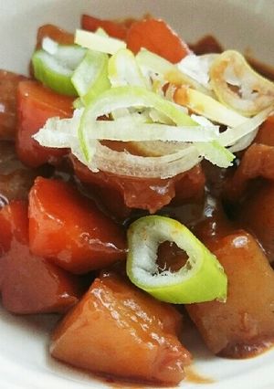 簡単ヘルシー!!蒟蒻と人参の土手煮風-レシピのメイン写真