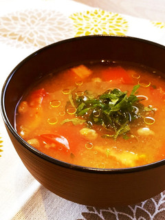 お鍋いらず♪簡単即席☆トマト味噌納豆汁-レシピのメイン写真
