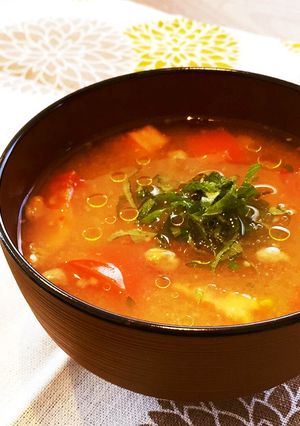お鍋いらず♪簡単即席☆トマト味噌納豆汁-レシピのメイン写真