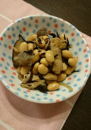 圧力鍋で簡単！ 大豆と蒟蒻、乾物の煮物-レシピのメイン写真