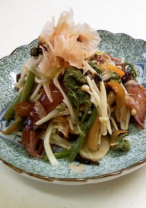 ホタルイカと山菜炒り煮にオリーブオイル-レシピのメイン写真
