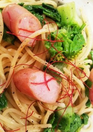 菜の花の ゆず胡椒パスタ-レシピのメイン写真
