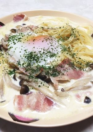 簡単！ベーコンとしめじのクリームパスタ-レシピのメイン写真