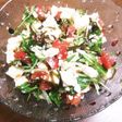 水菜と豆腐とトマトと塩昆布のサラダ