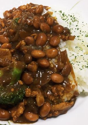 フライパンで作る節分のお豆で豆カレー-レシピのメイン写真