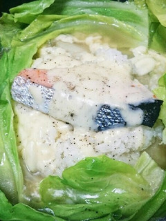 キャベツの花包み鮭おじや-レシピのメイン写真