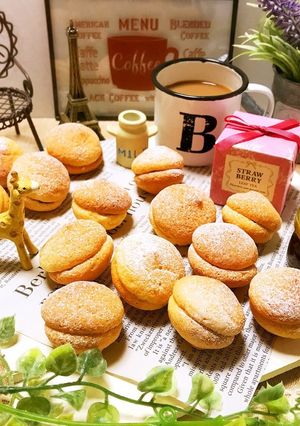 チョコガナッシュをサンドしたブッセ♡-レシピのメイン写真