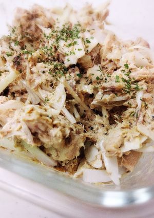 簡単つくおき　新玉さば缶カレーマヨ和え☆-レシピのメイン写真