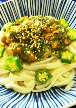 めかぶ納豆ごはん麺(米粉麺)-レシピのメイン写真